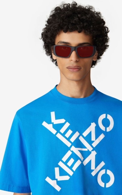 Kenzo Men Kenzo Sport 'big X' T-shirt Cyan